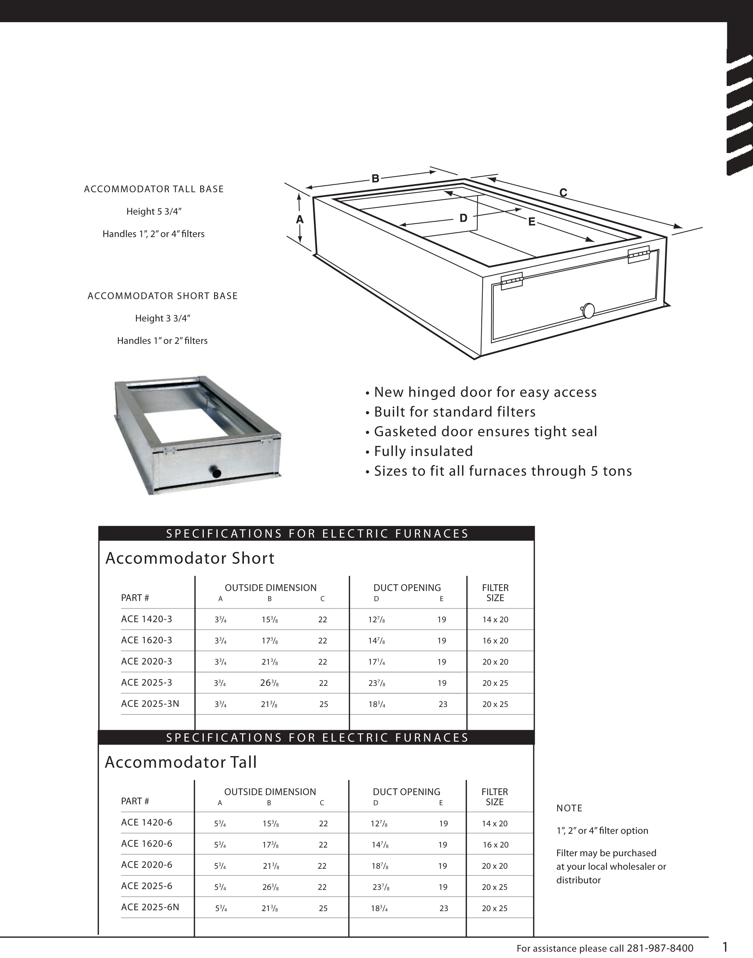 Rheem, Ruud Air Handler External Filter Rack 1